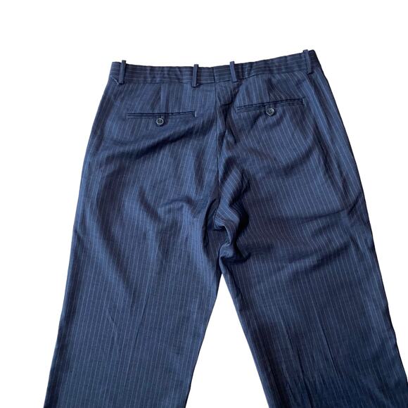 Theory Wool Blend Pin Stripe Slacks Dress Pants Grey/Brown size 12 - Picture 5 of 9